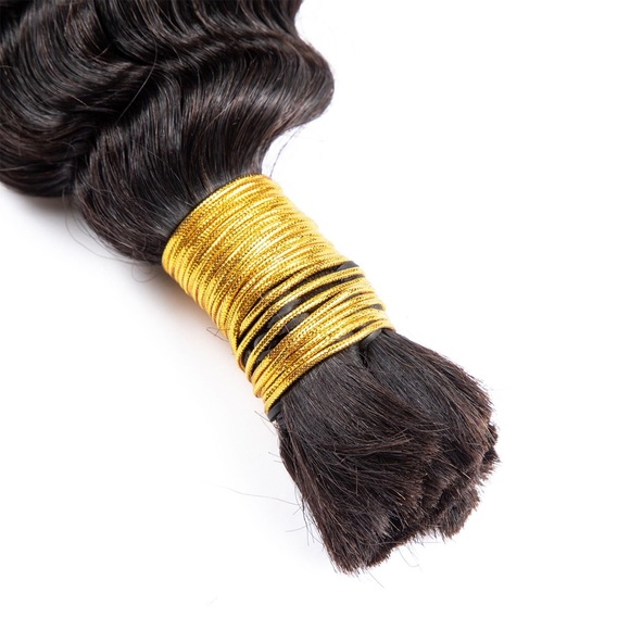HUMAN HAIR 100g 18” Braiding Hair 1 Bundle Deep Water Wave No Weft Virgin Hair - Picture 6 of 9